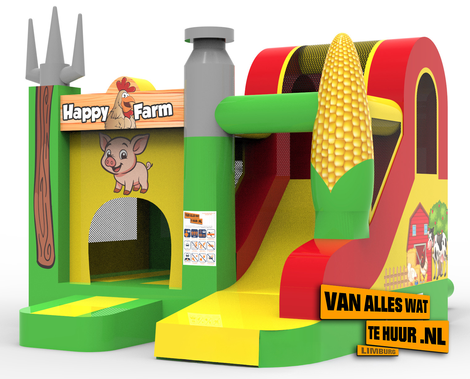 Springkussen Boerderij (Middel) Nieuw in 2026! - Afbeelding 2