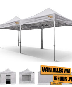 Feesttent Wit/Grijs 3×3m (meerdere te huur)