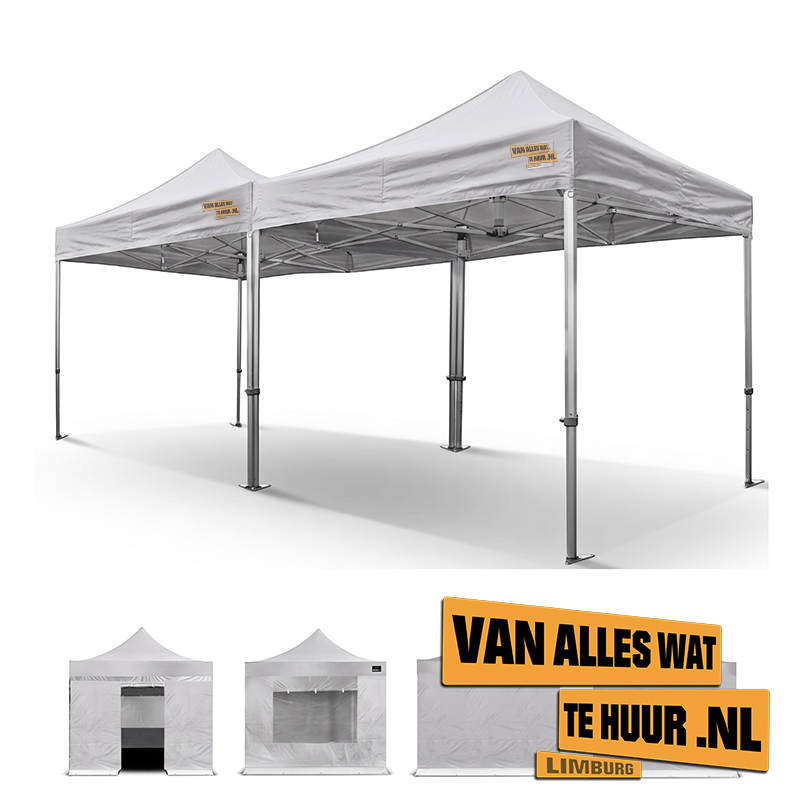 Feesttent Wit/Grijs 3×3m (meerdere te huur)